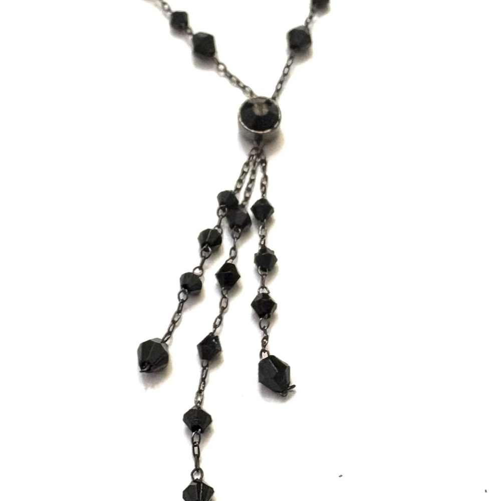 Chic Faceted Dainty Gothic Black Beaded Necklace